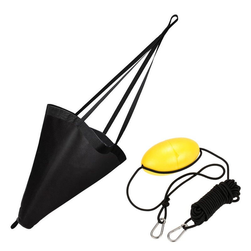 MOOCY 32-Inch Drift Sock Sea Anchor Drogue with 30ft Kayak Tow Rope Line Buoy Ball Float Leash Sea Brake System for Marine Boat/Yacht/Jet Ski/Inflatable/Power Boat/Sail Boat - Image 1